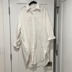 HM white long button down
